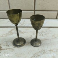 Antik réz italos pohár, kupica 2 db eladó!  10 ,8  cm