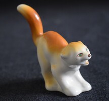 Porcelán macska figura 9 x 3 x 8,5 cm