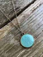 Magyar Rododendron Design Budapest Bazilika medál 14k aranyozott nyaklánccal