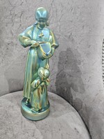 Zsolnay eozin Kenyérszelő Nő