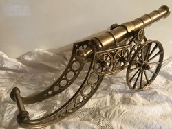 ÁGYÚ - 43 cm - SÁRGARÉZ - NEM SPIÁTER ! - 44 x 19 x 12 cm - ANTIK - OSZTRÁK - TÖMÖR - HIBÁTLAN