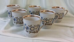 Goradnica orosz porcelán teás bögrék margaréta/búzavirág mintával