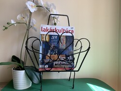 Retró kovácsoltvas újságtartó vintage újságpapírtartó szív alakú formákkal
