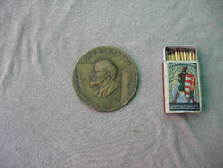 Régi, retró, bronz Lenin plakett v. érem,