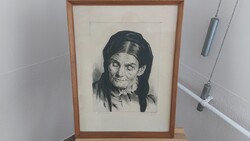 Szennik György rézkarc 45x59 cm kerettel