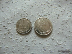 Lettország ezüst 1 - 2 lati LOT !  1 lat 1924 - 2 lati 1925