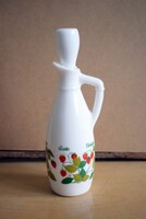Ecetes üveg , retro eper mintás tejüveg 6 x 21 cm