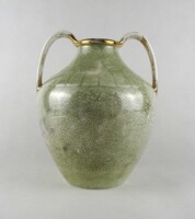 1U996 Régi art deco Kispest kerámia váza 25 cm