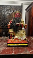 Kínai fa faragott Guan Yu szobor, keleti, ázsiai, japán