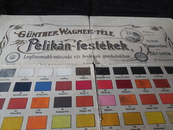 Színskála  a  Güntner-Wagner péle Pelikán festékek az 1800 asévek közepéről