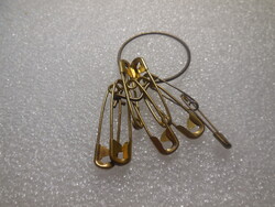 Biztosító tű , sichereitstű , aranyozott   6 db  ,  30 mm