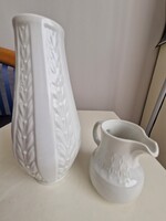 Seltmann Weiden Bavaria fehér porcelán váza és egy ráadás kis fehér porcelán kiöntő