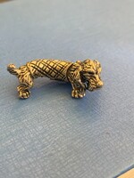 Ezüst miniatűr tacskó, olasz 800-as finomságú ezüstből