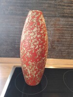 Retro TÓFEJ kerámia rücskös, fröcskölt váza - kb.30 cm