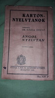 1935. Dr. Rózsa Dezső - Karton-nyelvtanok - Angol nyelvtan könyv HIBÁTLAN -Kir. M. Egyetemi
