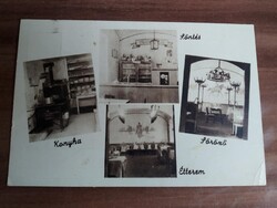 Régi képeslap, Veszprém,Hungária söröző, sörcsarnok, söntés, konyha, étterem, bélyegezve 1952