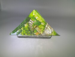 Üveg virág mintás szalvétatartó