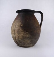 1V852 Régi nagyméretű gömöri népi vászon cserép fazék 27 cm