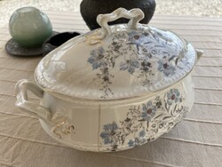 Búzavirágos bécsi porcelán leveses tál