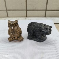 Mini kerámia figura medve, bagoly eladó!