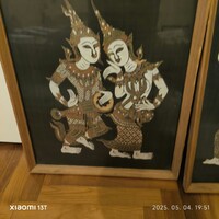 Selyemkép eladó! Keretezett, üvegezett selyemkép 47 x 53 cm