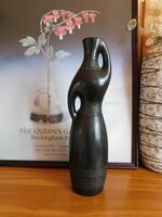 Fekete kerámia, antropomorf váza -  Erdély, 60-as évek 36.5 cm