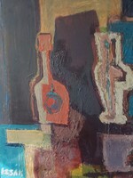 Izsák József: Színes korsók 60x80 cm