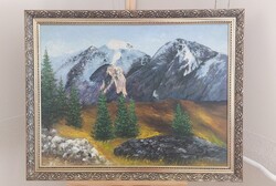 Karlovits szignóval szép tájkép festmény 90x72 cm kerettel