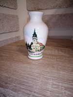 Bodrogkeresztúri kerámia emlék váza, Tótkomlós. 9 cm. Hibátlan.