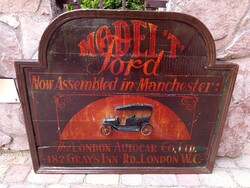 XX.század eleji,3 D-s Brit London Autocar Company Model-T Ford fa Reklámtábla, 76*5*92 cm
