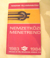 MÁV Nemzetközi menetrend 1983-1984 utasellátó