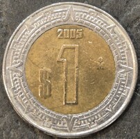 Mexikó 1 peso, 2005.