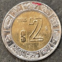 Mexikó 2 peso, 2005.