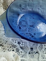 Pirex kék üveg tál