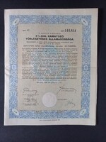 Bemutatóra Szóló Államadóssági kötvény -3%-kal kamatozó törlesztéses államadóssága  1942