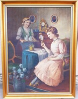 Szász István (1878-1965) Készülődés,110x83cm!!!