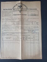 Keleteurópai Általános Biztosító Részvénytársaság Tűzbiztosítási Kötvény 1951-ből