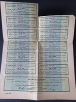 Üzletrész jegy 1944-1954 évekre, Magyar Nemzeti Bank tisztviselőinek - osztalék a szelvény ellenében