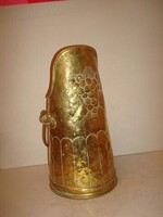 Antik sárgaréz esernyő sétapálca sétabot száraz virág tartó szőlő motívum 1475