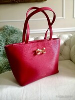 Ted Baker marhabőr ciklámen kézitáska belső kistáskával