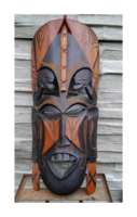 Afrikai fa faragott totem maszk,fej. 61 x 25 cm.1,70 kg.JAMBO KENYA -1992.