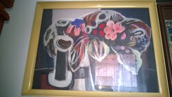 Balogh Ervin Virágcsendélet o.,v.,jjl. Képcsarnokos, ü. alatt 60x80 cm