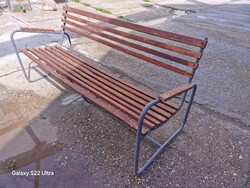 Retro kerti pad szánkotalpas pad csővázas strand pad Balatoni padokl