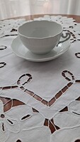 Herendi fehér porcelán teás csésze aljával