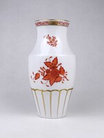 1V064 Narancs Apponyi mintás Herendi porcelán váza 19 cm