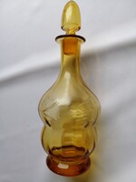 Csiszolt borostyán színű üveg palack