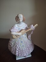 Herendi  Déryné 36 cm,rózsaszín,virágos ruhás,rózsaszín