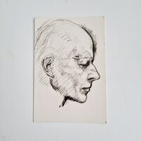 Bartók Béla képeslap (Ferenczy Béni rajzából)