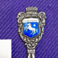 St.Wolfgang zománc címeres,kis souvenir díszkanál.