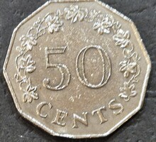 Málta 50 cent, 1972.